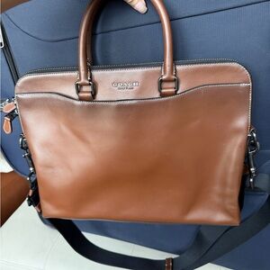 Coach Tan Leather Men or Women’s Briefcase /laptop bag